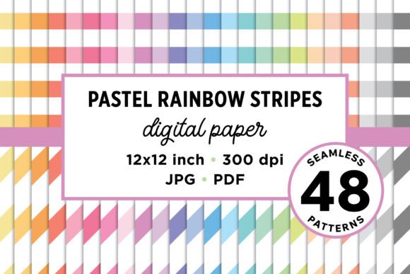 Download Rainbow Pastel Seamless Stripes Pattern - Seamless stripes Collection