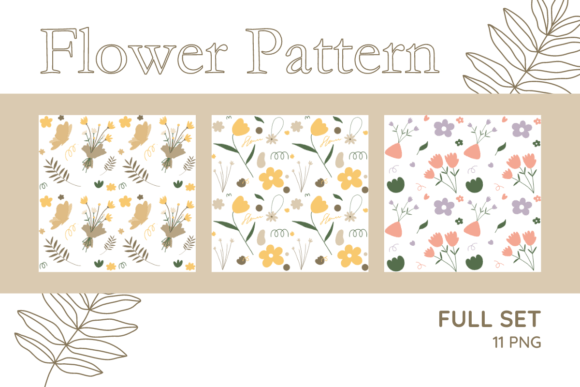 Download Cute Flower Spring Minimal Pattern Set - Minimal pattern Collection